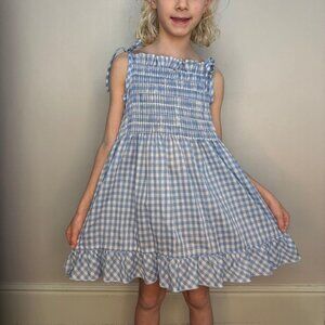 Vintage 1970s Blue Gingham Dress, Bloomers Holiday Sportswear of Miami Size 8/10